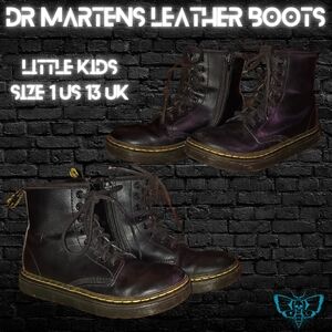 Dr Martens Air Wair Black Leather Boots Sz 1 US 13 UK